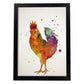 Poster de Pollo estilo acuarela. Láminas de animales con estilo acuarela-Artwork-Nacnic-A3-Marco Negro-Nacnic Estudio SL