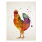 Poster de Pollo estilo acuarela. Láminas de animales con estilo acuarela-Artwork-Nacnic-A4-Sin marco-Nacnic Estudio SL