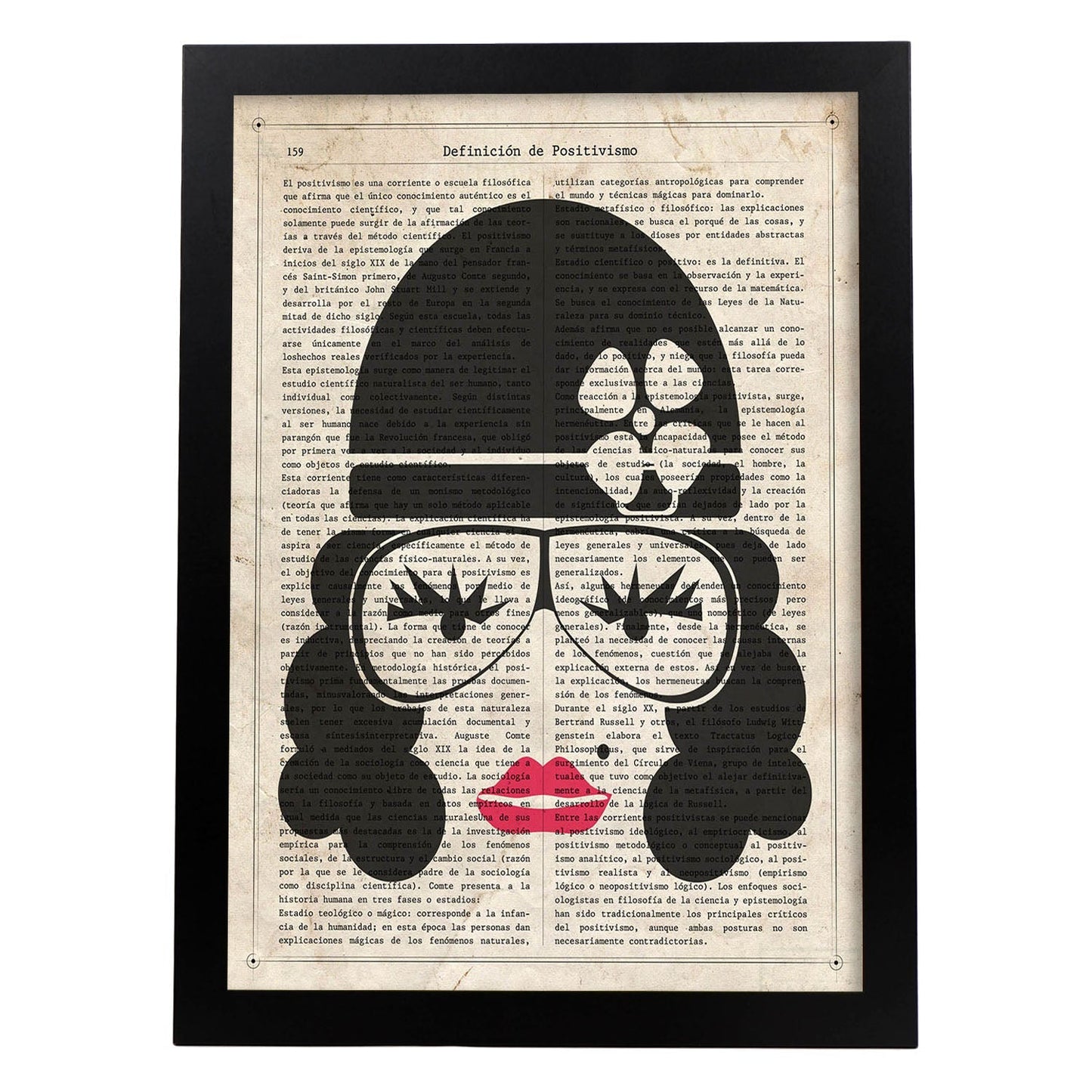 Poster de Pop Art. Lámina de Chica con gafas. Diseños coloridos con temática Pop Art.-Artwork-Nacnic-A4-Marco Negro-Nacnic Estudio SL