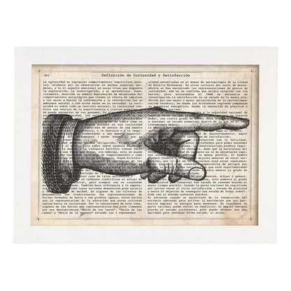 Poster de Pop Art. Lámina de Dedo señalando. Diseños coloridos con temática Pop Art.-Artwork-Nacnic-A4-Marco Blanco-Nacnic Estudio SL