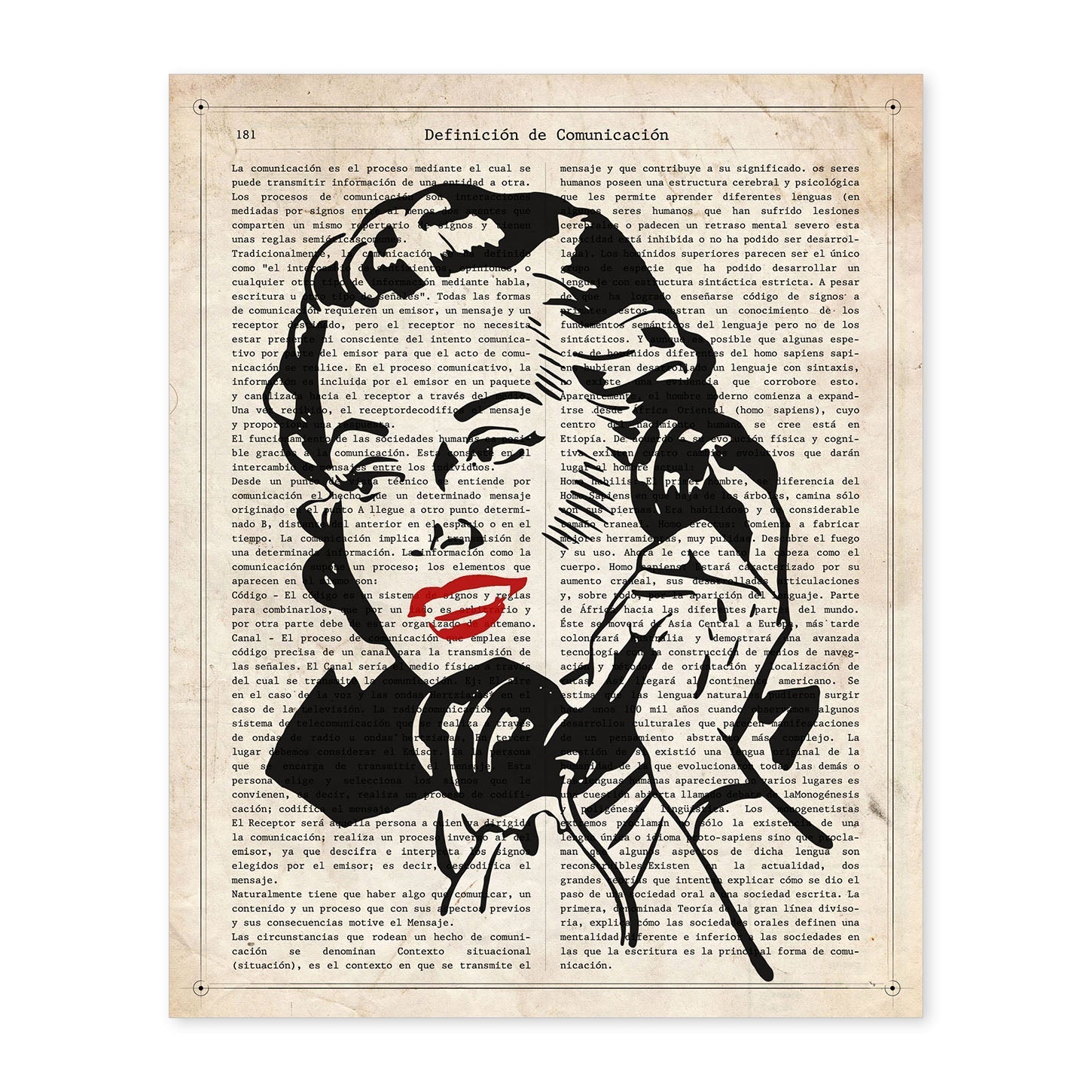 Poster de Pop Art. Lámina de Mujer al telefono. Diseños coloridos con temática Pop Art.-Artwork-Nacnic-A4-Sin marco-Nacnic Estudio SL