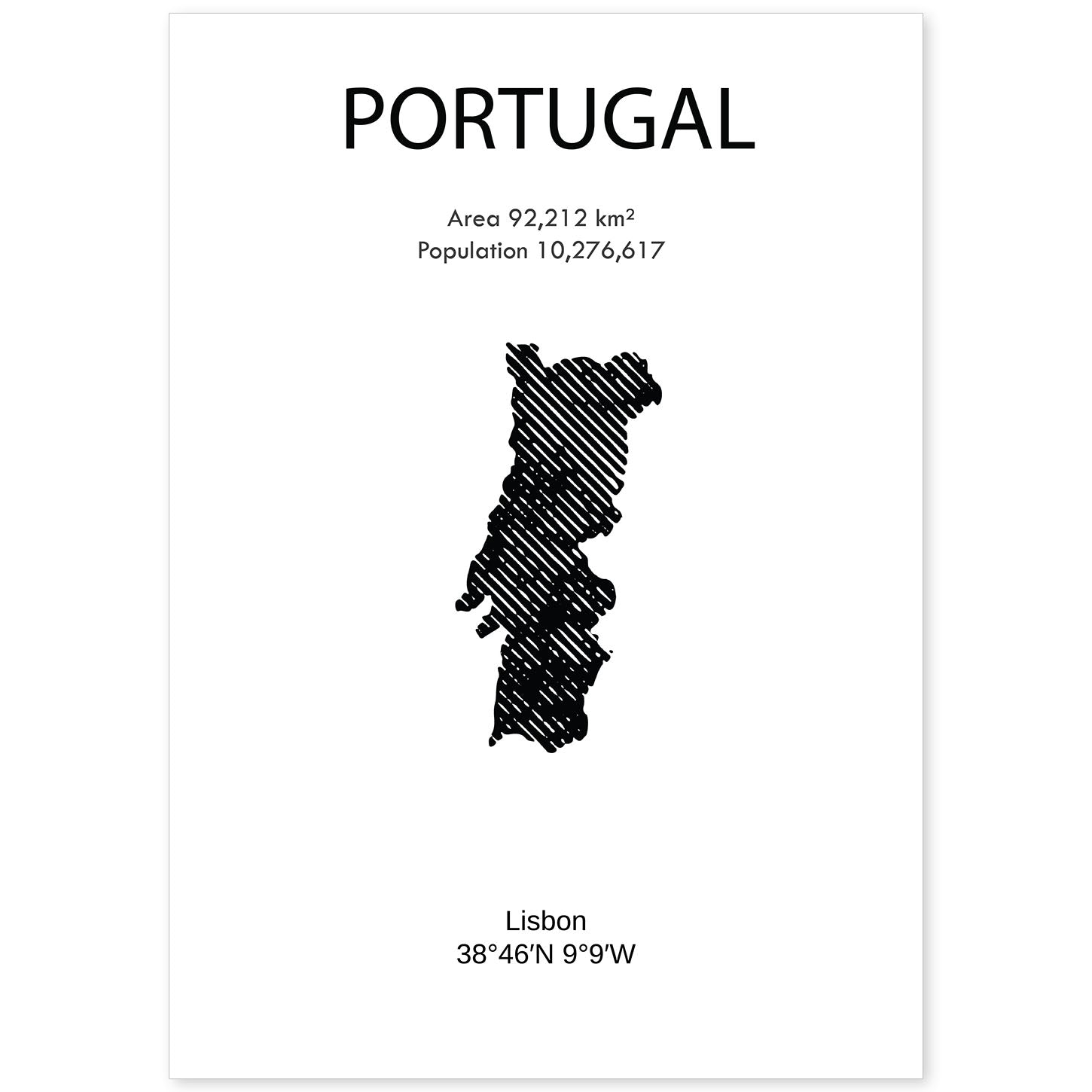Poster de Portugal. Láminas de paises y continentes del mundo.-Artwork-Nacnic-A4-Sin marco-Nacnic Estudio SL