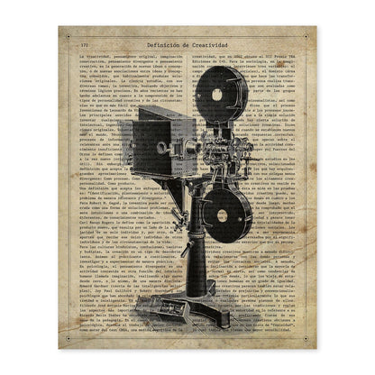 Poster de Proyector de cine. Láminas vintage con definiciones. Diseño de interiores.-Artwork-Nacnic-A4-Sin marco-Nacnic Estudio SL