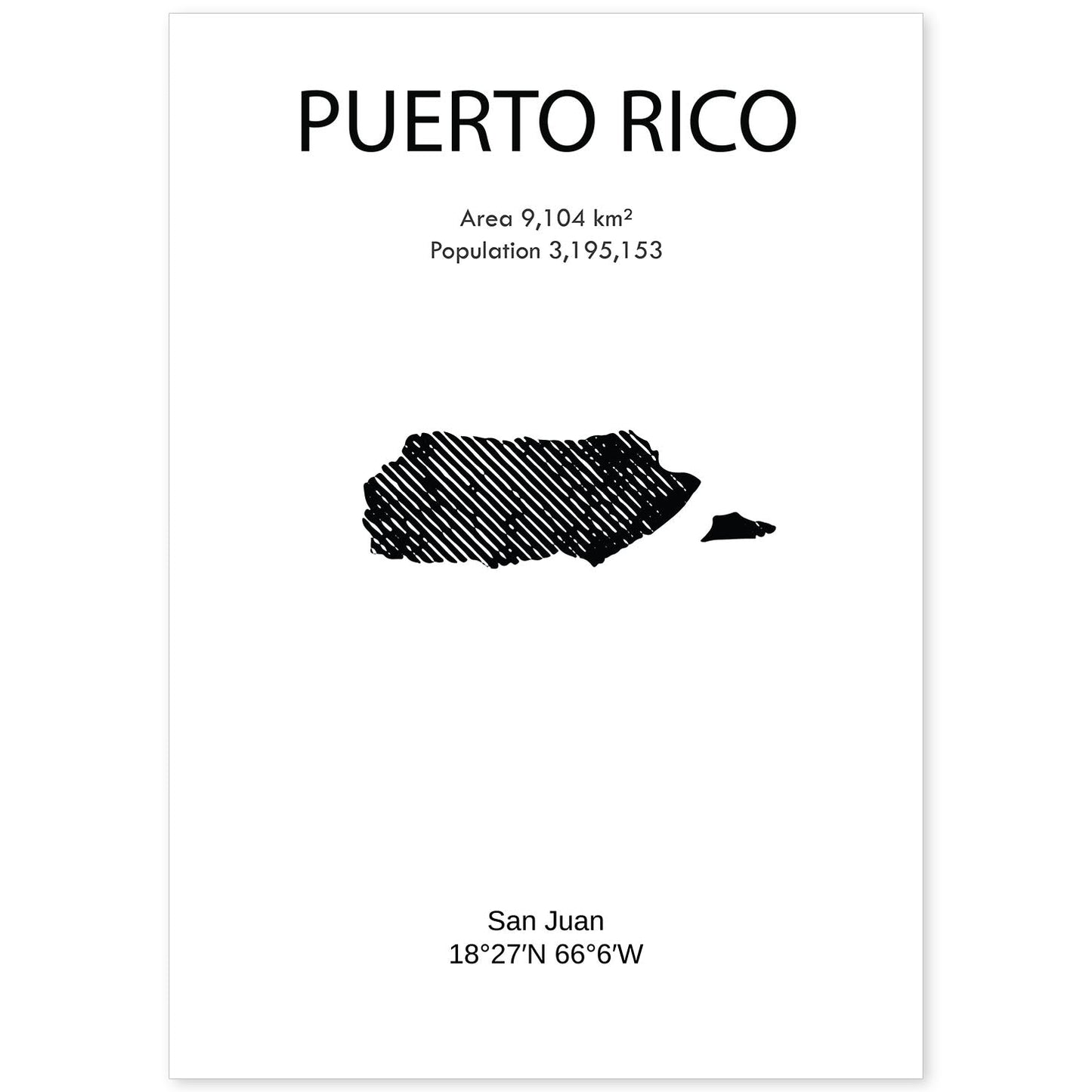 Poster de Puerto Rico. Láminas de paises y continentes del mundo.-Artwork-Nacnic-A4-Sin marco-Nacnic Estudio SL