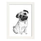 Poster de Pug blanco. Lámina decorativa de perros.-Artwork-Nacnic-A3-Marco Blanco-Nacnic Estudio SL