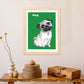 Poster de Pug verde. Lámina decorativa de perros.-Artwork-Nacnic-Nacnic Estudio SL