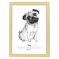 Poster de Pug. Lámina decorativa de perros.-Artwork-Nacnic-A3-Marco Madera clara-Nacnic Estudio SL