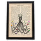 Poster de Pulpo con pajaros de colores. Láminas de animales con definiciones. Ilustraciones de animales con textos.-Artwork-Nacnic-A3-Marco Negro-Nacnic Estudio SL