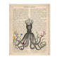 Poster de Pulpo con pajaros de colores. Láminas de animales con definiciones. Ilustraciones de animales con textos.-Artwork-Nacnic-A4-Sin marco-Nacnic Estudio SL