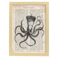 Poster de Pulpo reina. Láminas de animales con definiciones. Ilustraciones de animales con textos.-Artwork-Nacnic-A4-Marco Madera clara-Nacnic Estudio SL