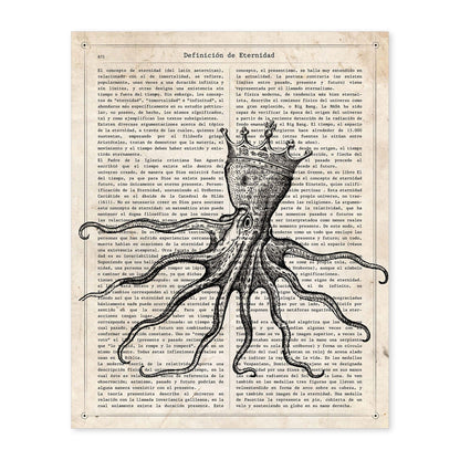 Poster de Pulpo rey. Láminas de animales con definiciones. Ilustraciones de animales con textos.-Artwork-Nacnic-A4-Sin marco-Nacnic Estudio SL