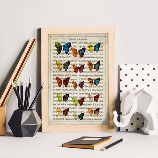 Poster de Quince mariposas. Láminas de mariposas. Decoración de mariposas y polillas.-Artwork-Nacnic-Nacnic Estudio SL