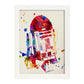 Poster de R2D2 estilo acuarela. Láminas de cine, películas, y actores. Posters de películas antiguas con estilo acuarela.-Artwork-Nacnic-A4-Marco Blanco-Nacnic Estudio SL