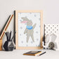Poster de ramas con estilo de óleo. Lámina Conejito dice hola al invierno, con dibujos pintados de ramas, hojas, y flores.-Artwork-Nacnic-Nacnic Estudio SL