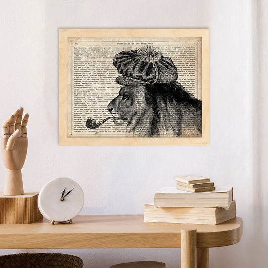 Poster de Rasta Lion con definición. Láminas de animales con texto y definición. Diseño de interiores basado en animales.-Artwork-Nacnic-Nacnic Estudio SL
