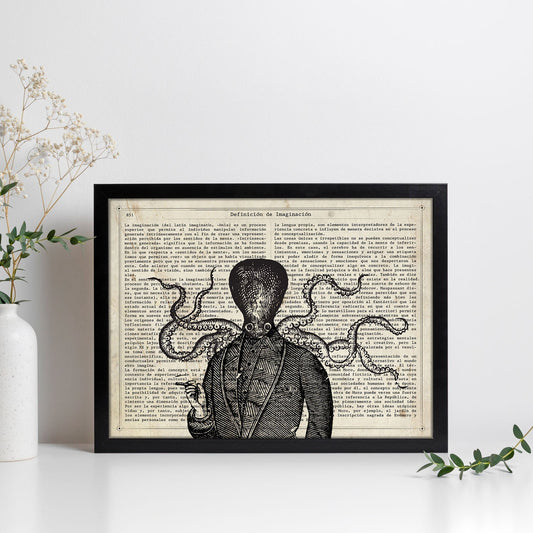 Poster de Rasta Octopus con definición. Láminas de animales con texto y definición. Diseño de interiores basado en animales.-Artwork-Nacnic-Nacnic Estudio SL