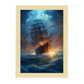 Póster de Galeón Fantasma con Rayos Azules Intensos