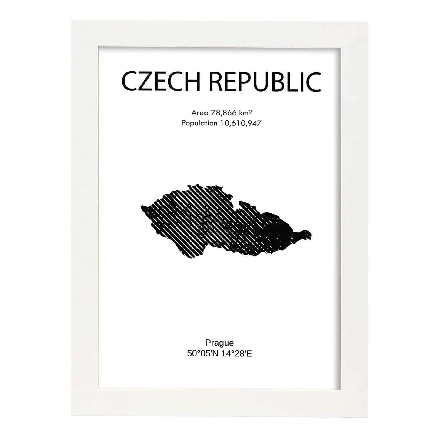 Poster de República Checa. Láminas de paises y continentes del mundo.-Artwork-Nacnic-A3-Marco Blanco-Nacnic Estudio SL