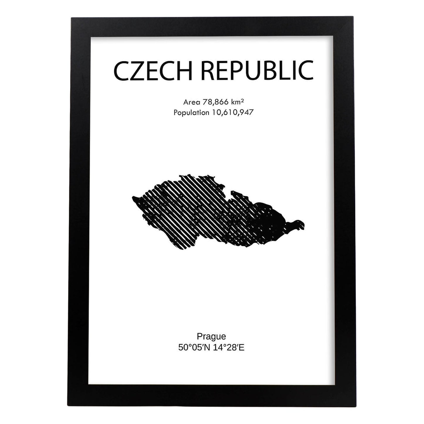 Poster de República Checa. Láminas de paises y continentes del mundo.-Artwork-Nacnic-A3-Marco Negro-Nacnic Estudio SL