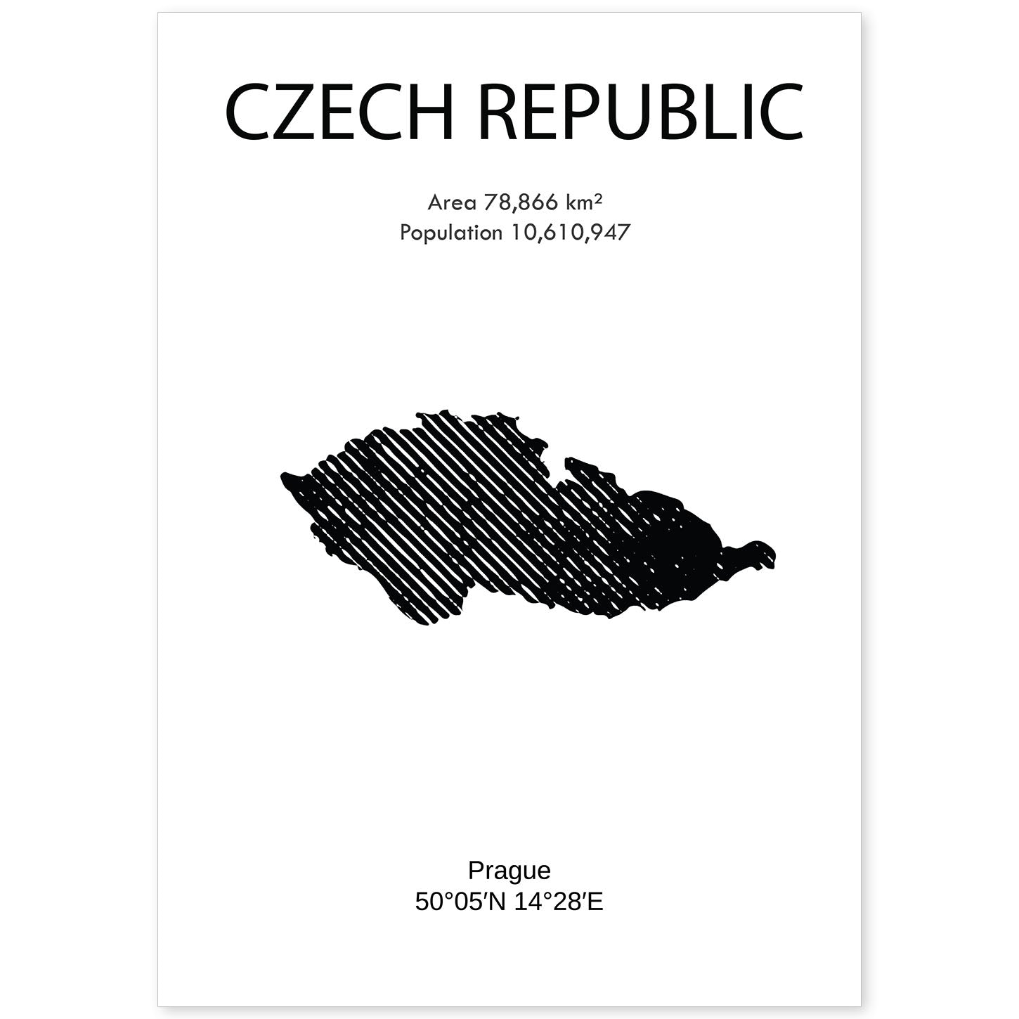 Poster de República Checa. Láminas de paises y continentes del mundo.-Artwork-Nacnic-A4-Sin marco-Nacnic Estudio SL