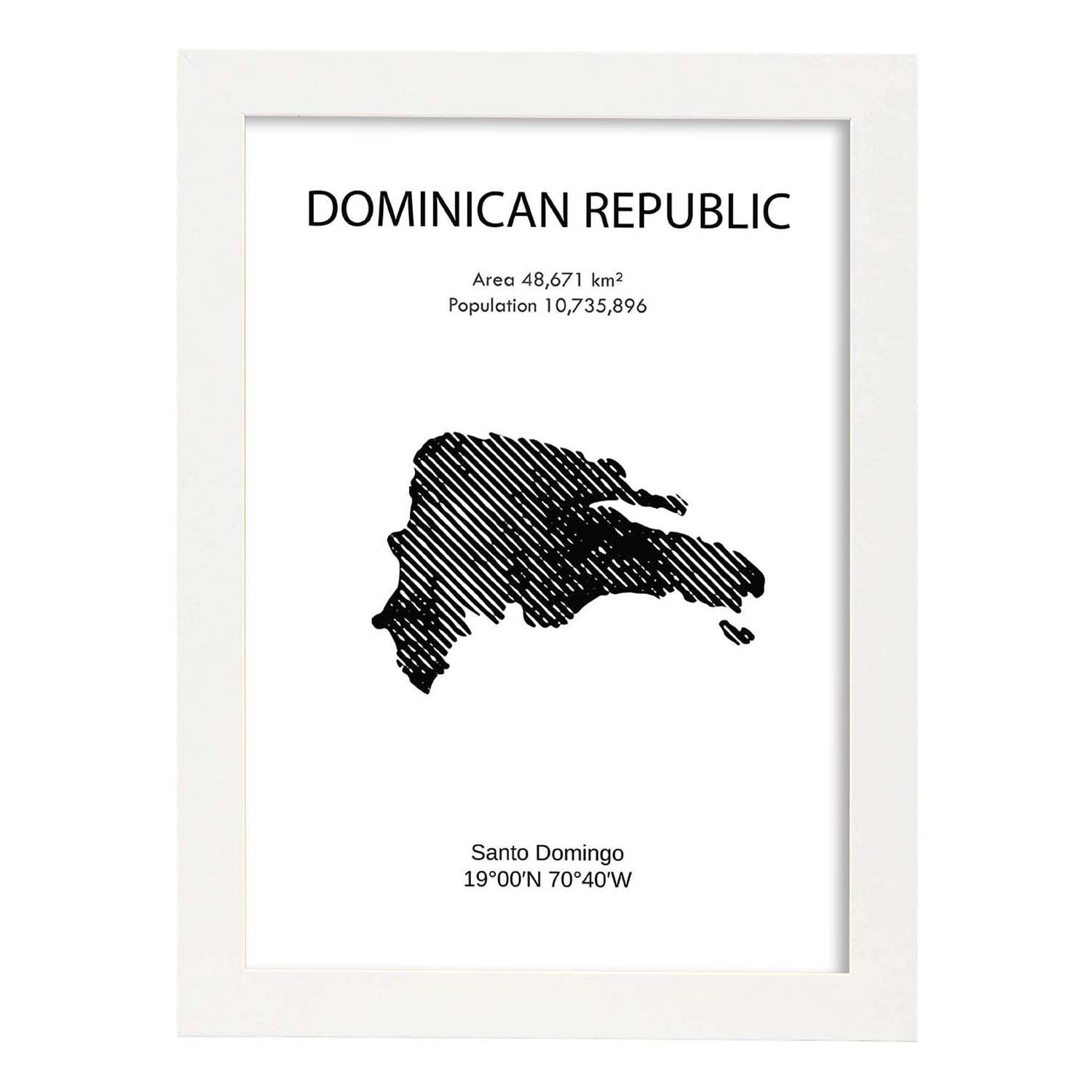 Poster de Republica dominicana. Láminas de paises y continentes del mundo.-Artwork-Nacnic-A3-Marco Blanco-Nacnic Estudio SL