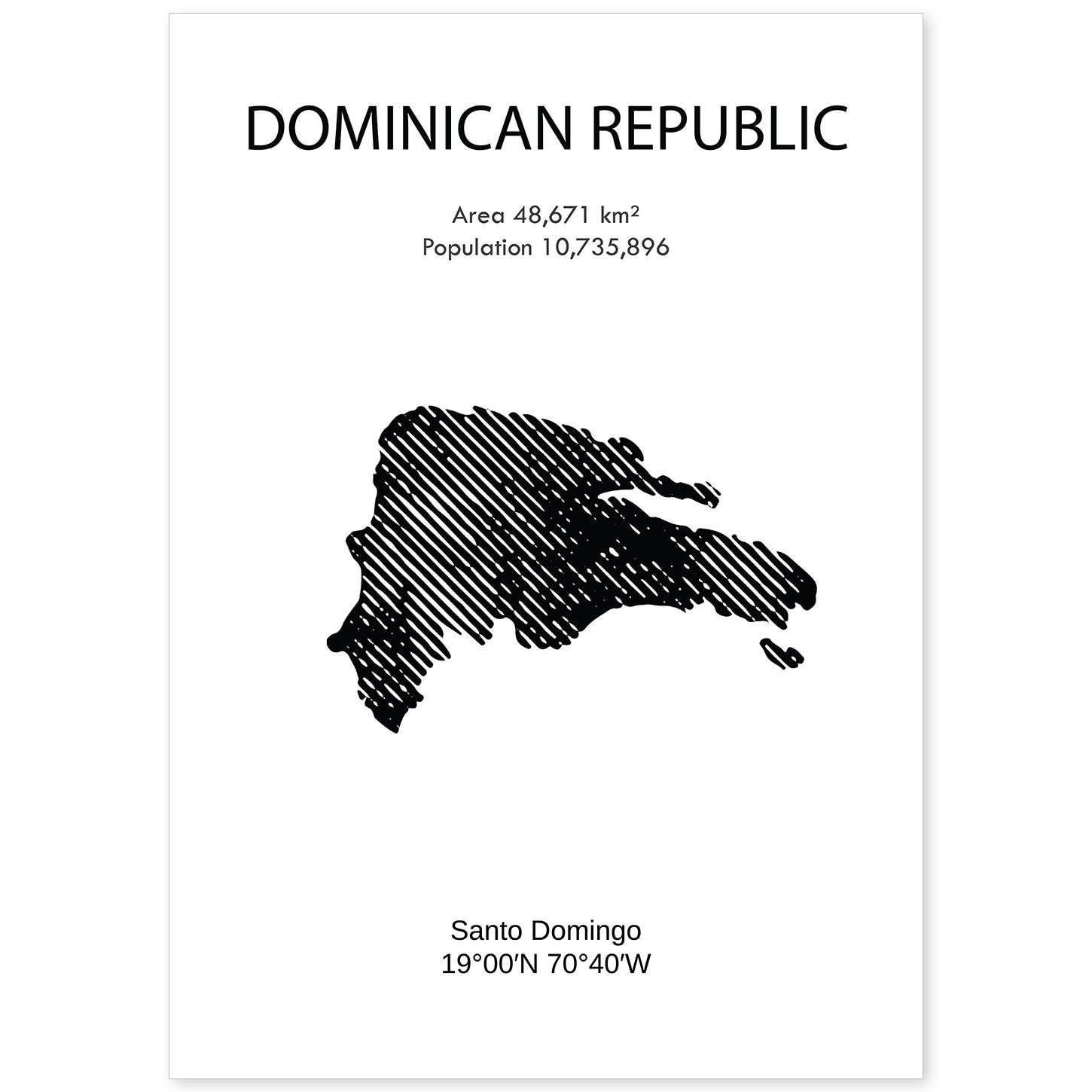 Poster de Republica dominicana. Láminas de paises y continentes del mundo.-Artwork-Nacnic-A4-Sin marco-Nacnic Estudio SL