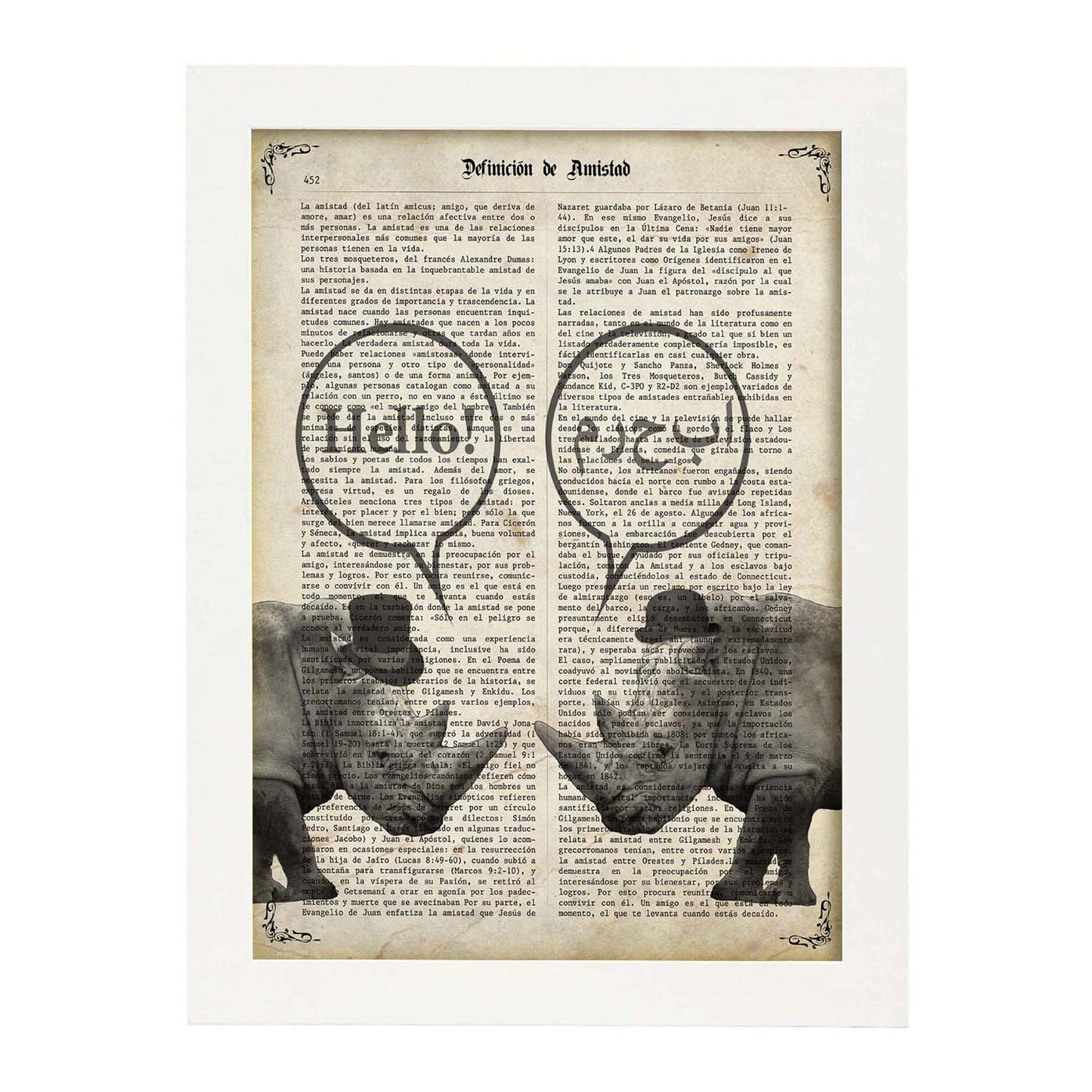 Poster de Rinos hablando. Láminas de animales con definiciones. Ilustraciones de animales con textos.-Artwork-Nacnic-Nacnic Estudio SL