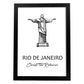 Poster de Rio de Janeiro - Cristo redentor. Láminas con monumentos de ciudades.-Artwork-Nacnic-A3-Marco Negro-Nacnic Estudio SL