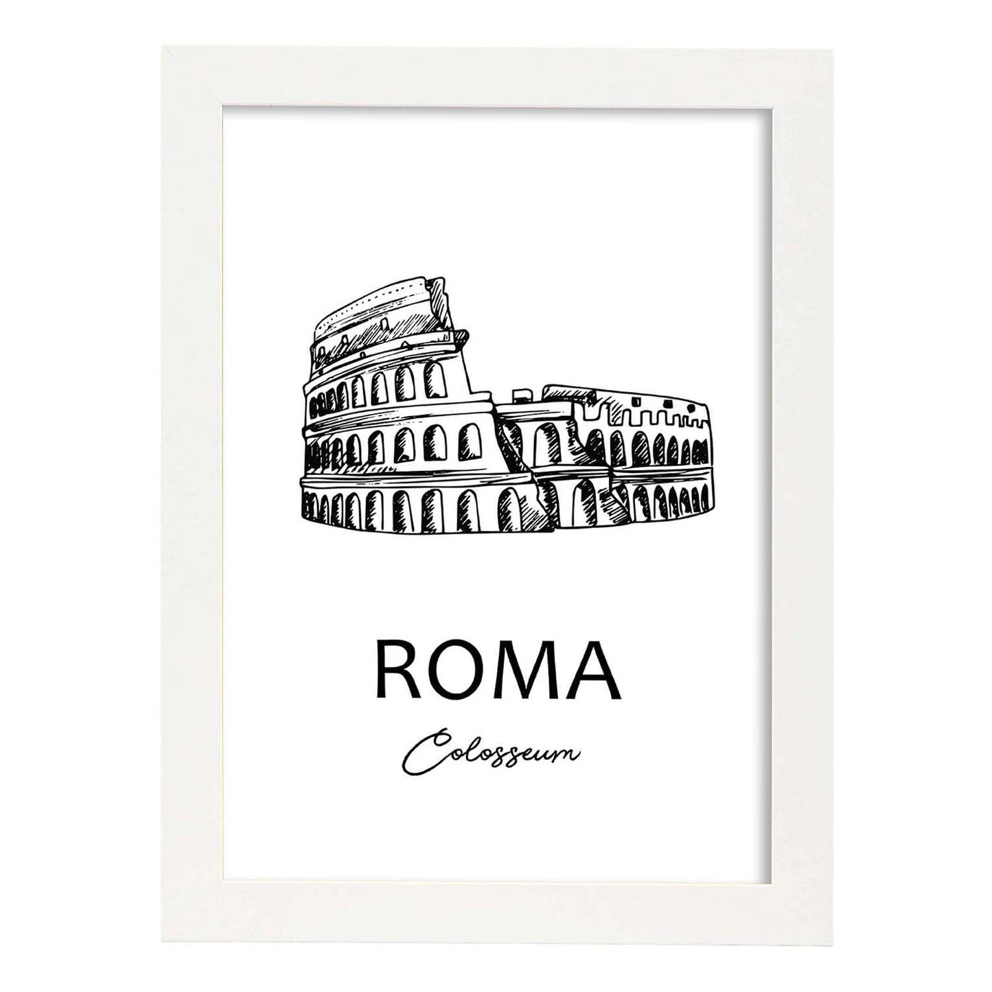 Poster de Roma - El Coliseo. Láminas con monumentos de ciudades.-Artwork-Nacnic-A3-Marco Blanco-Nacnic Estudio SL