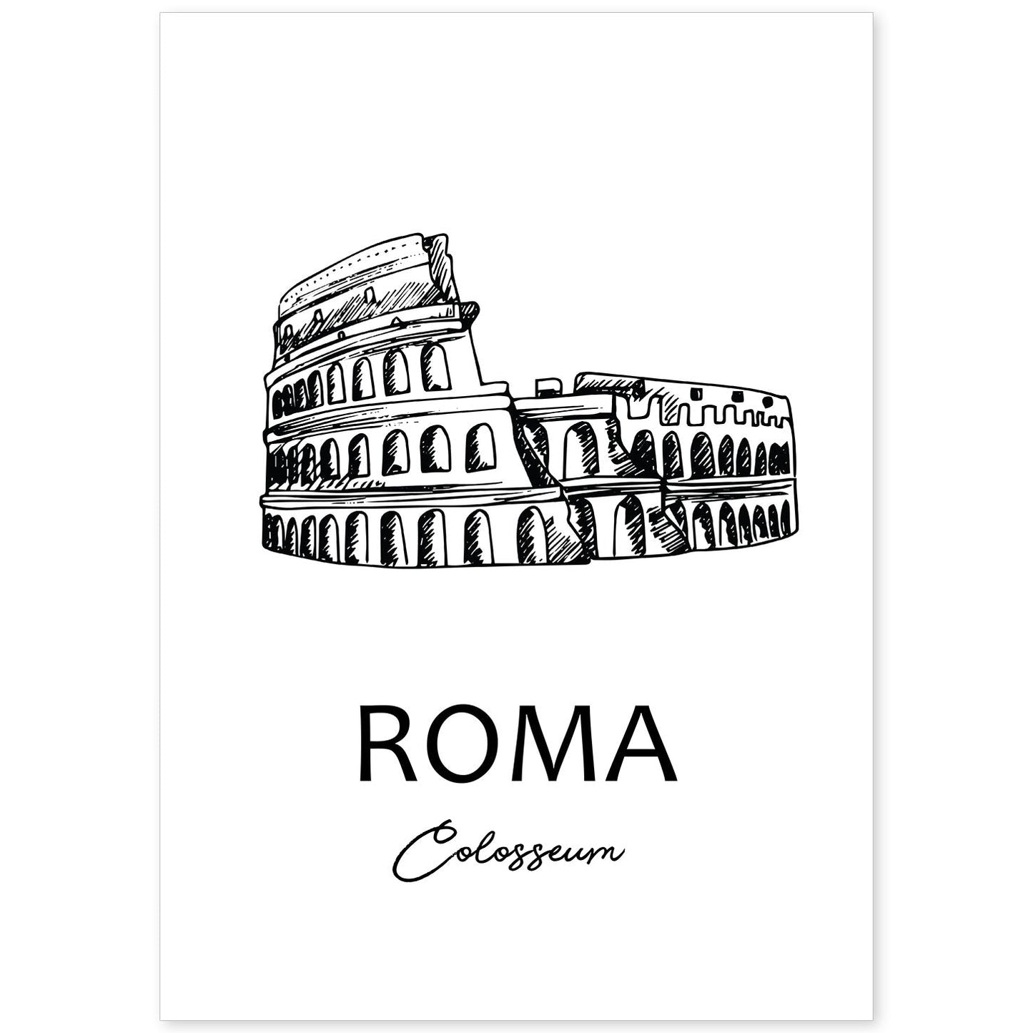 Poster de Roma - El Coliseo. Láminas con monumentos de ciudades.-Artwork-Nacnic-A4-Sin marco-Nacnic Estudio SL