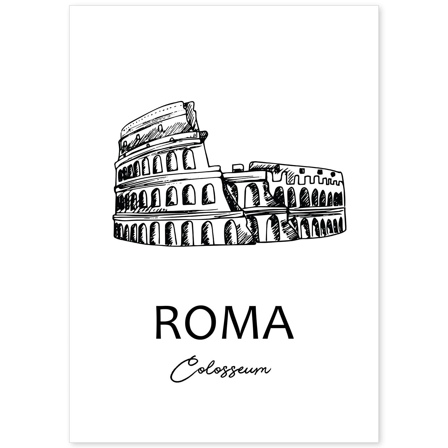 Poster de Roma - El Coliseo. Láminas con monumentos de ciudades.-Artwork-Nacnic-A4-Sin marco-Nacnic Estudio SL