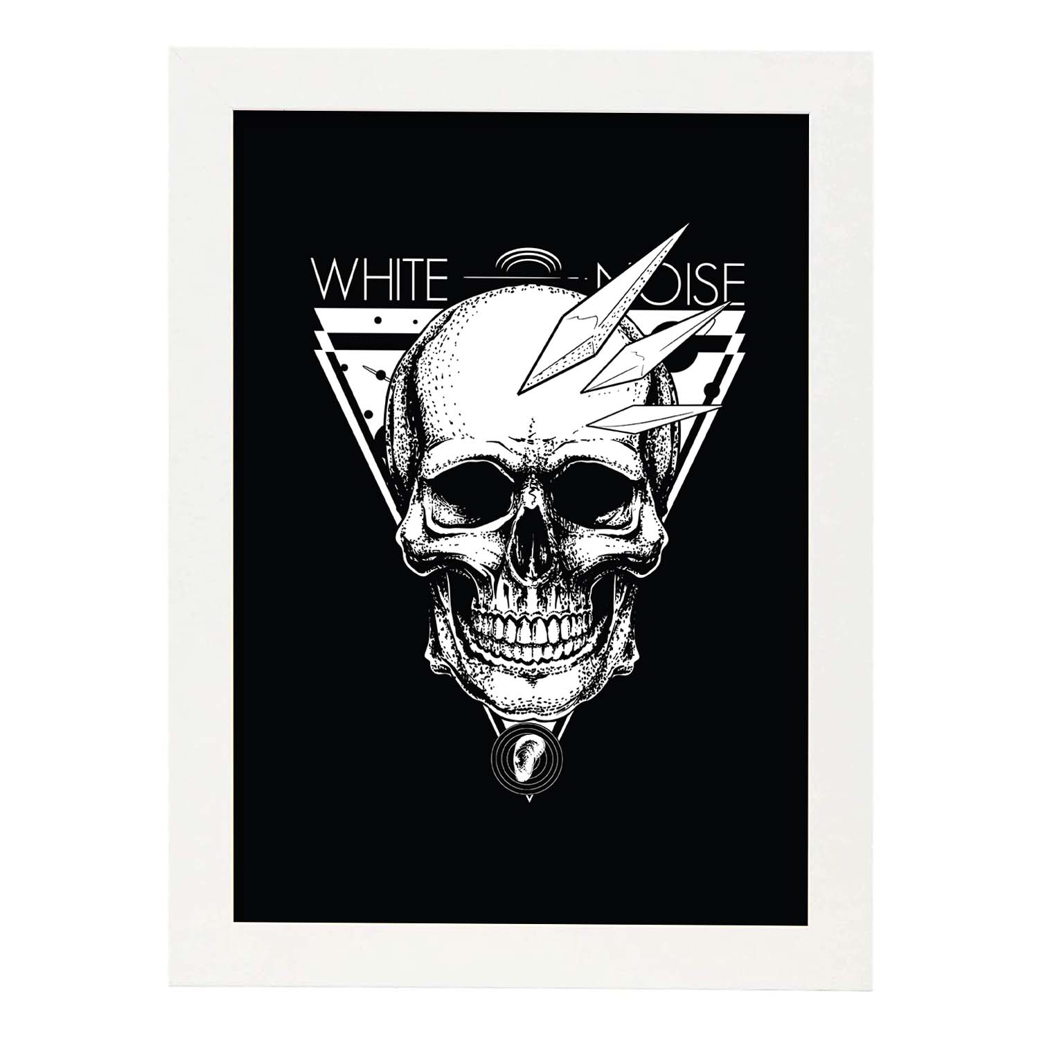 Poster de Ruido blanco. Lámina decorativa de diseño.-Artwork-Nacnic-A3-Marco Blanco-Nacnic Estudio SL