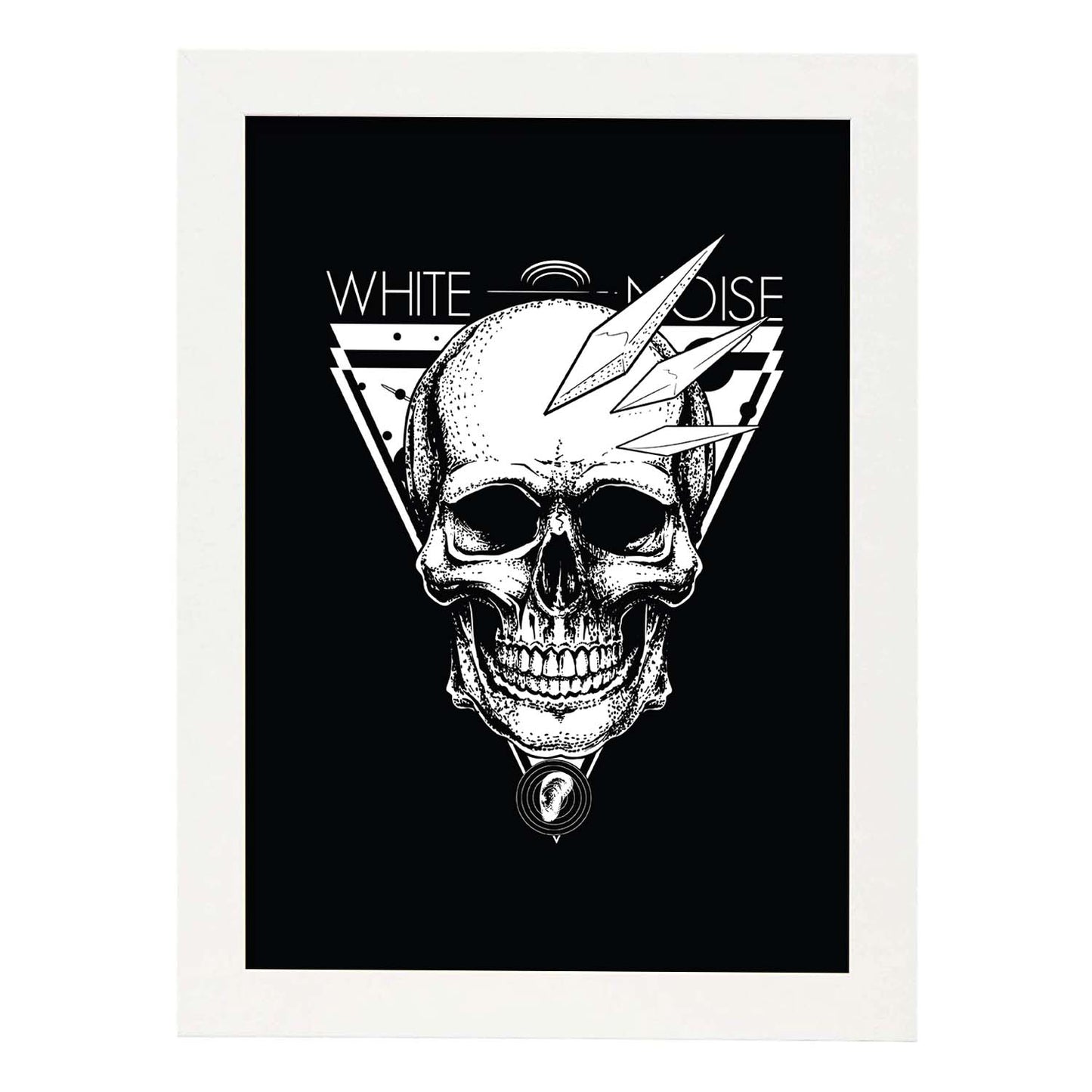 Poster de Ruido blanco. Lámina decorativa de diseño.-Artwork-Nacnic-A4-Marco Blanco-Nacnic Estudio SL