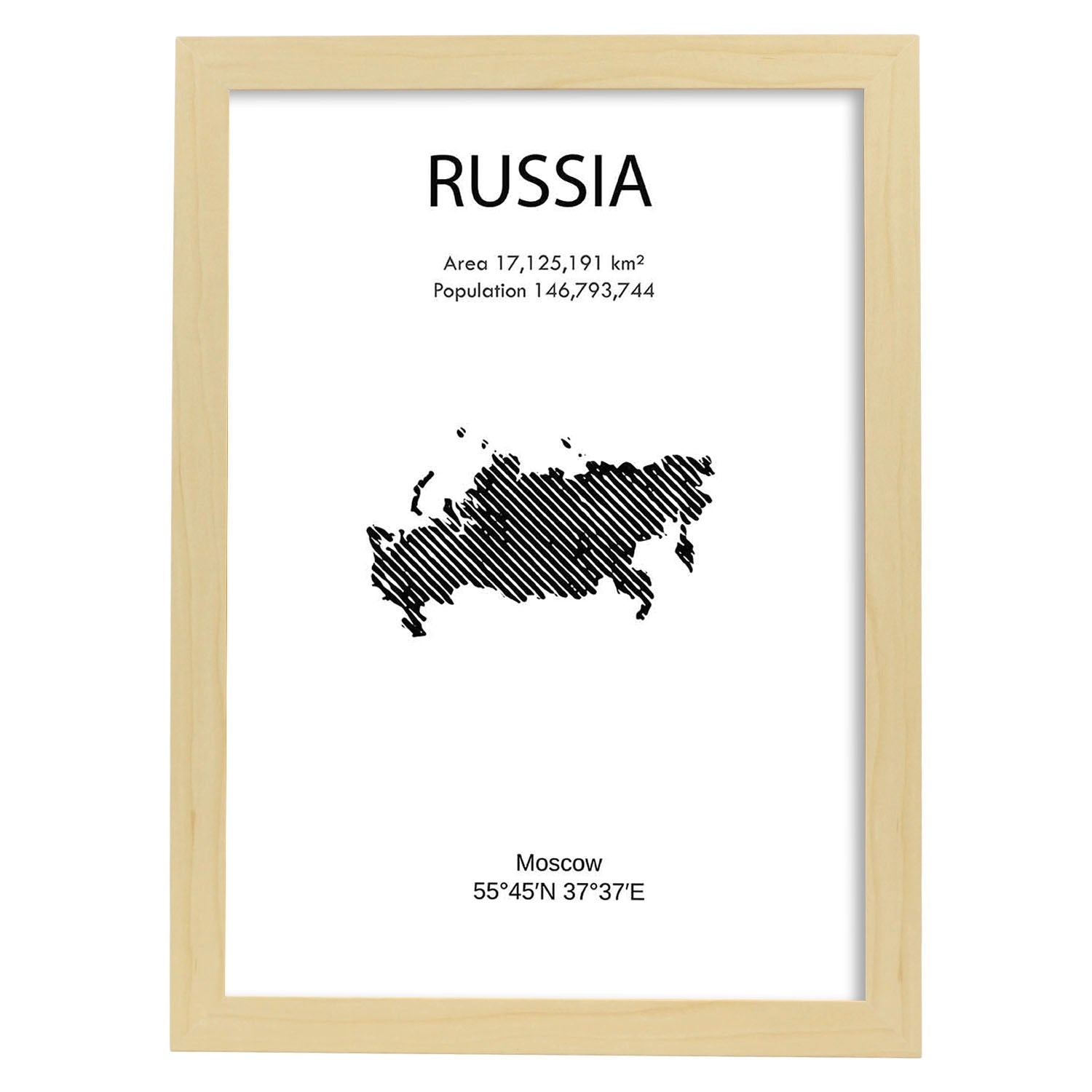 Poster de Rusia. Láminas de paises y continentes del mundo.-Artwork-Nacnic-A3-Marco Madera clara-Nacnic Estudio SL