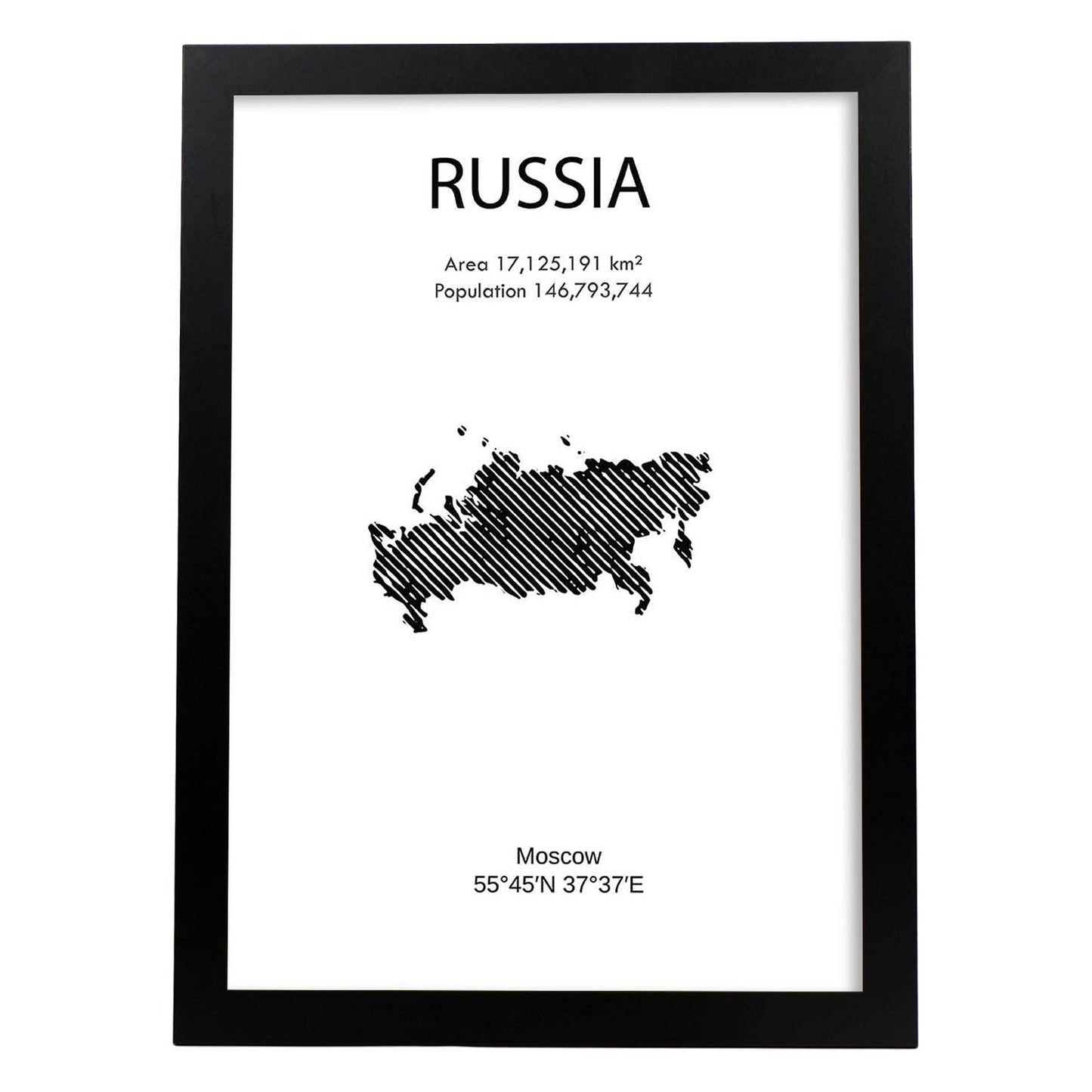Poster de Rusia. Láminas de paises y continentes del mundo.-Artwork-Nacnic-A3-Marco Negro-Nacnic Estudio SL