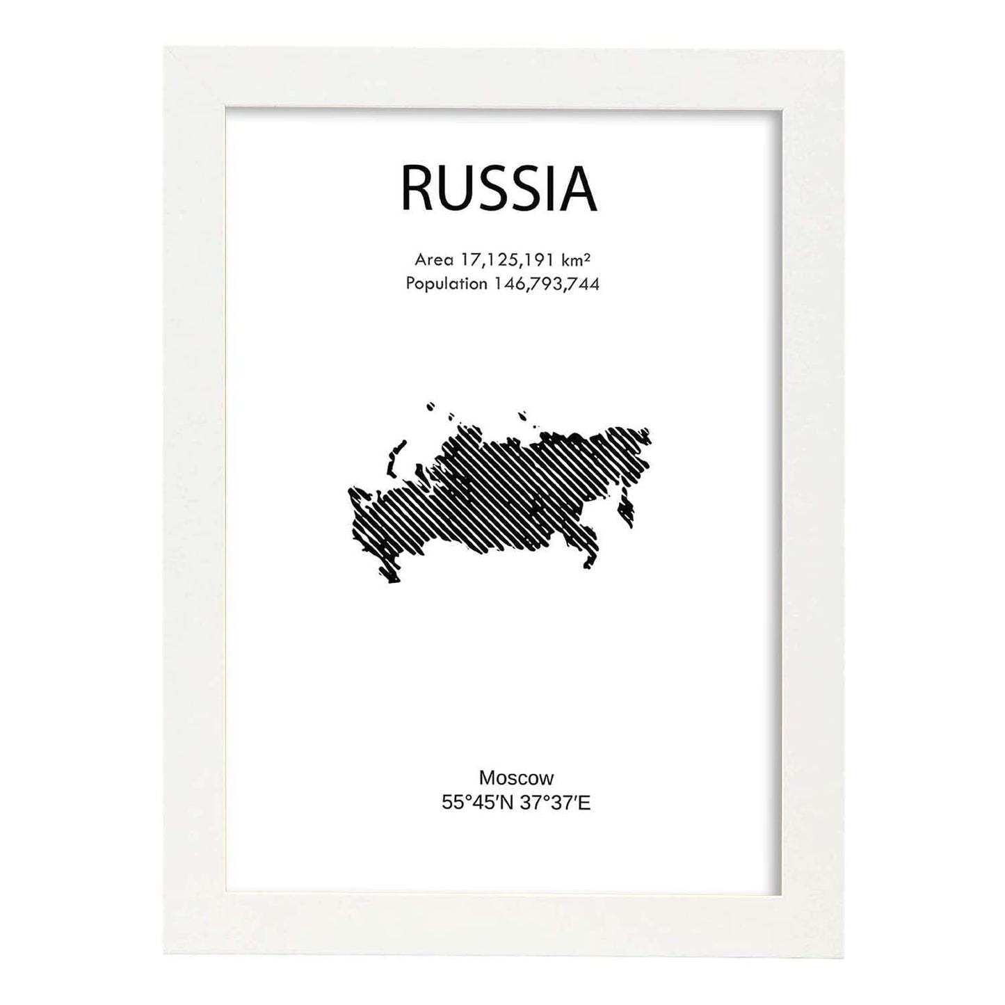 Poster de Rusia. Láminas de paises y continentes del mundo.-Artwork-Nacnic-A4-Marco Blanco-Nacnic Estudio SL