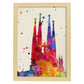 Poster de Sagrada famlia. Láminas e ilustraciones de ciudades, comunidades, y mapas de España.-Artwork-Nacnic-A4-Marco Madera clara-Nacnic Estudio SL