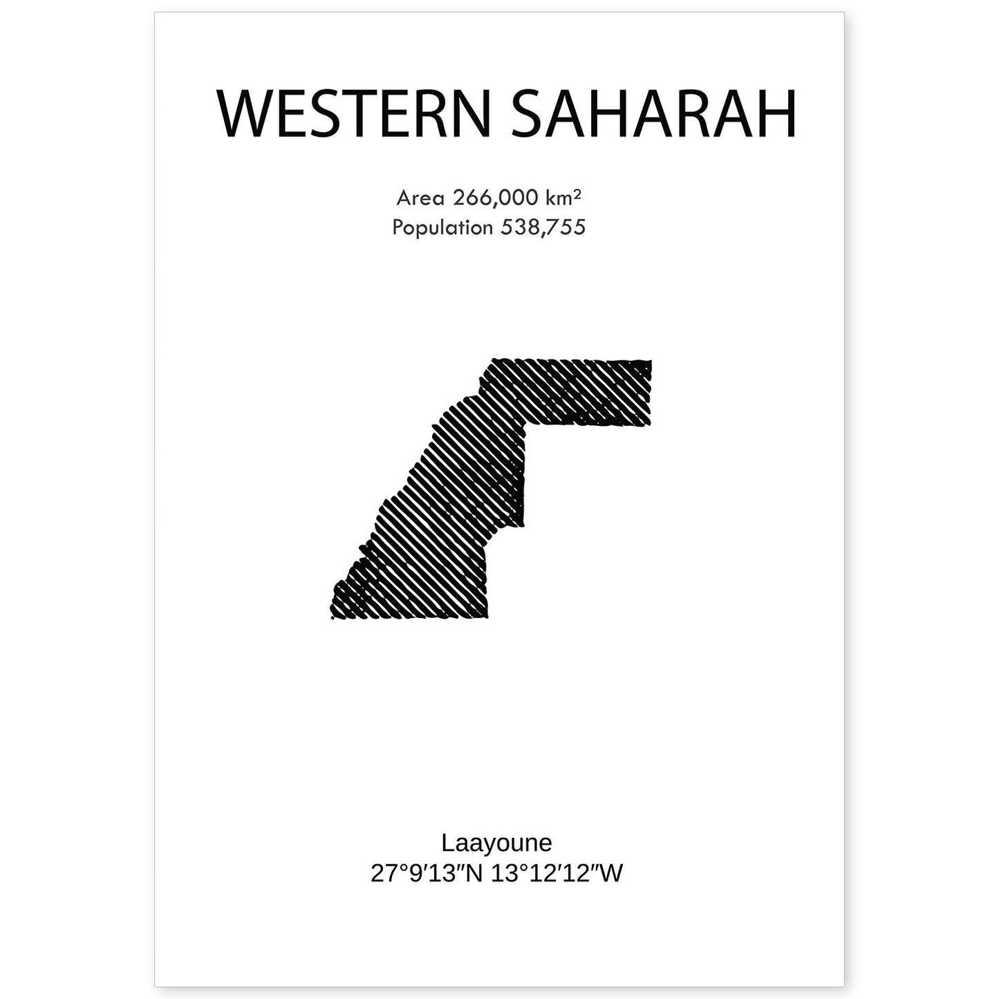 Poster de Sáhara oriental. Láminas de paises y continentes del mundo.-Artwork-Nacnic-A4-Sin marco-Nacnic Estudio SL