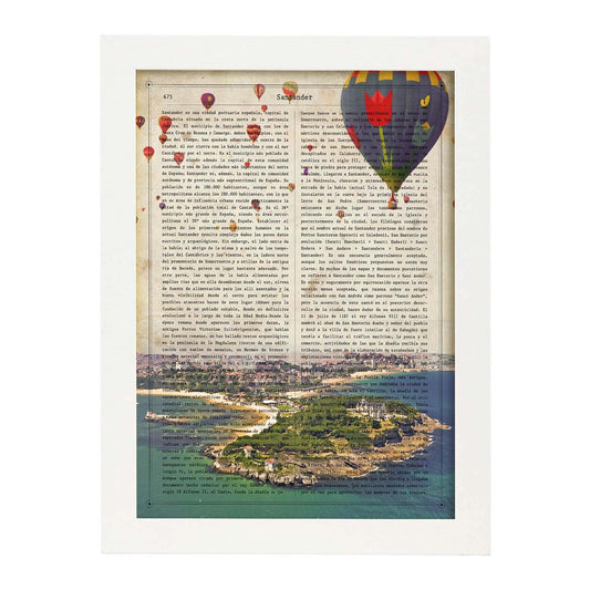 Poster de Santander 2. Láminas de ciudades españolas con definiciones. Decoración de interiores para españoles.-Artwork-Nacnic-A4-Marco Blanco-Nacnic Estudio SL