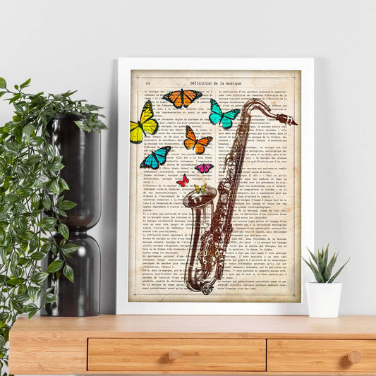 Poster de Saxofon. Láminas musicales con definiciones para-Artwork-Nacnic-Nacnic Estudio SL