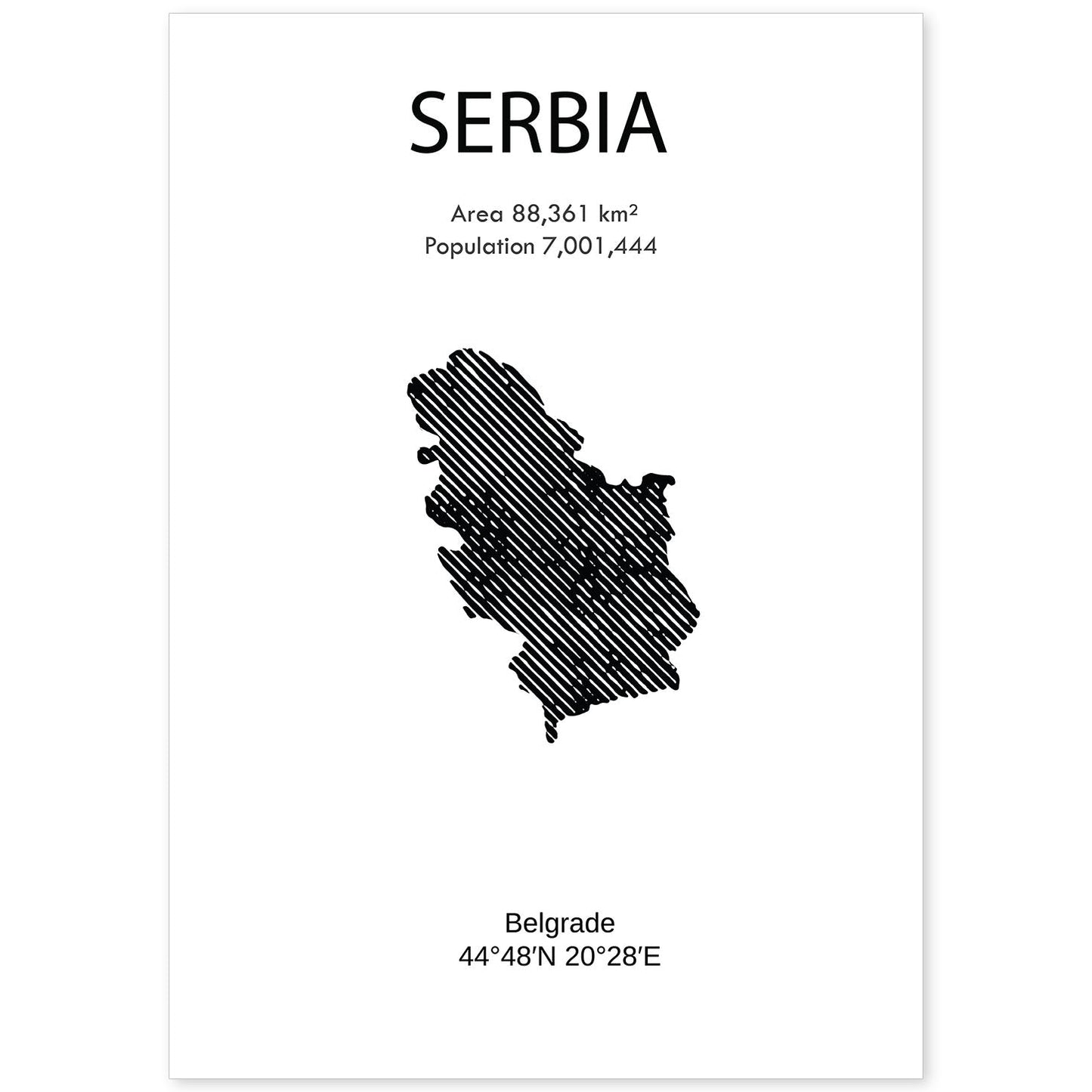 Poster de Serbia. Láminas de paises y continentes del mundo.-Artwork-Nacnic-A4-Sin marco-Nacnic Estudio SL