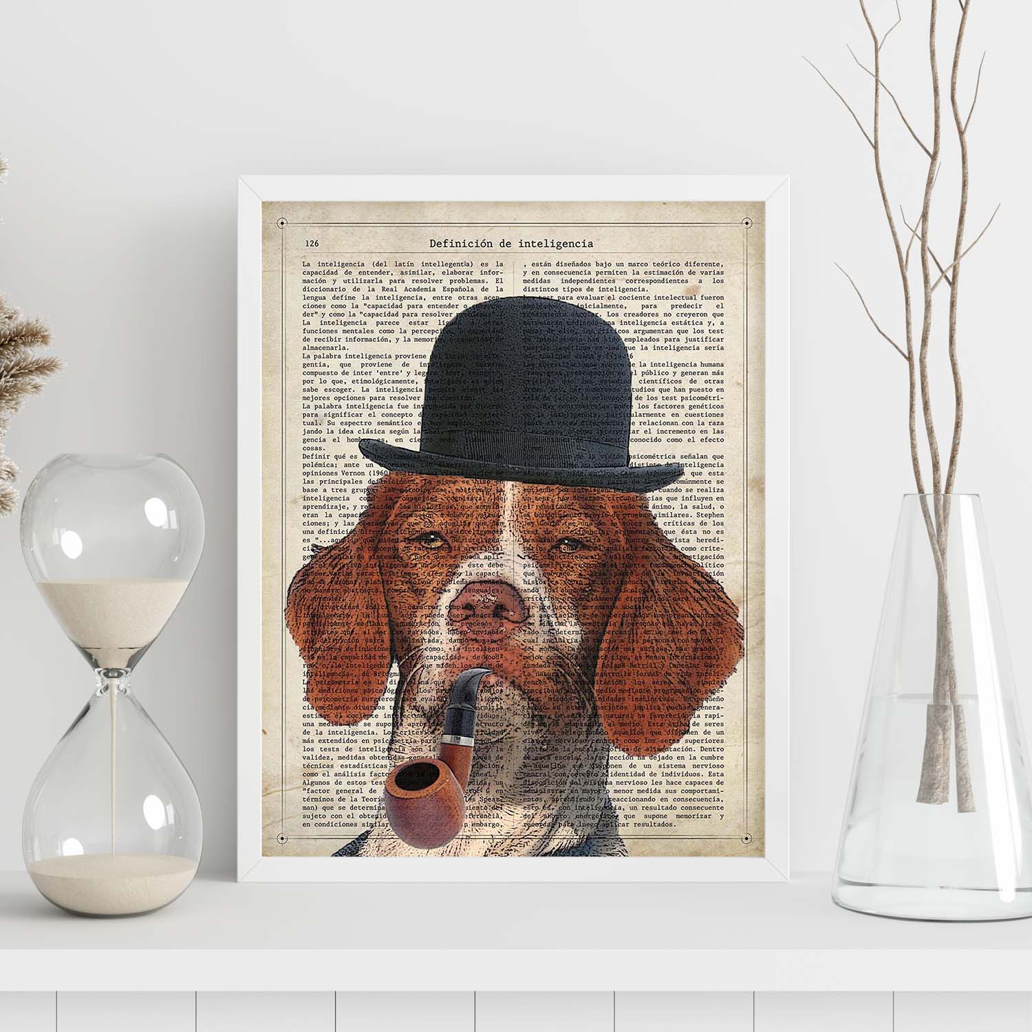 Poster de Sherlock Dog. Láminas de animales con definiciones. Ilustraciones de animales con textos.-Artwork-Nacnic-Nacnic Estudio SL