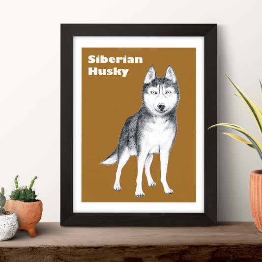 Poster de Siberiano. Lámina decorativa de perros.-Artwork-Nacnic-Nacnic Estudio SL