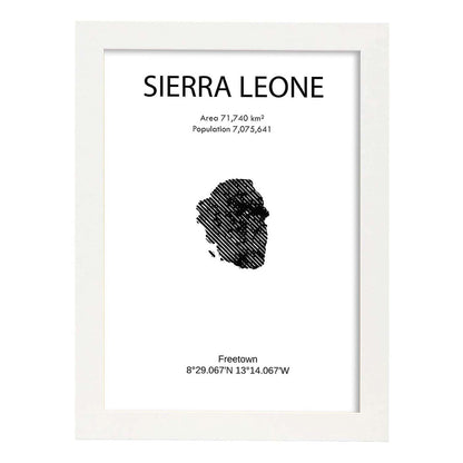 Poster de Sierra Leona. Láminas de paises y continentes del mundo.-Artwork-Nacnic-A3-Marco Blanco-Nacnic Estudio SL