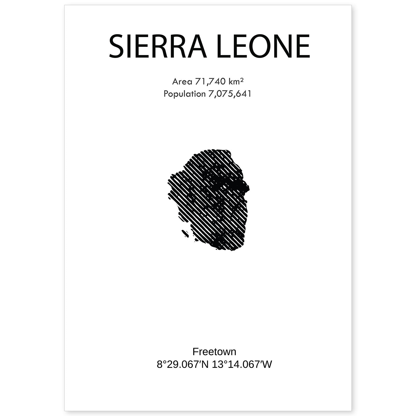 Poster de Sierra Leona. Láminas de paises y continentes del mundo.-Artwork-Nacnic-A4-Sin marco-Nacnic Estudio SL