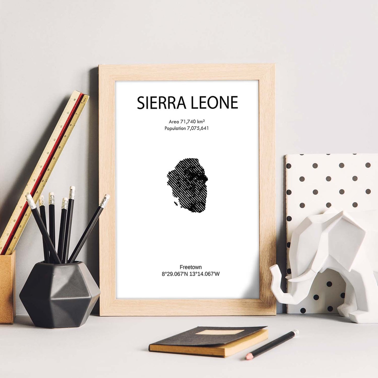 Poster de Sierra Leona. Láminas de paises y continentes del mundo.-Artwork-Nacnic-Nacnic Estudio SL