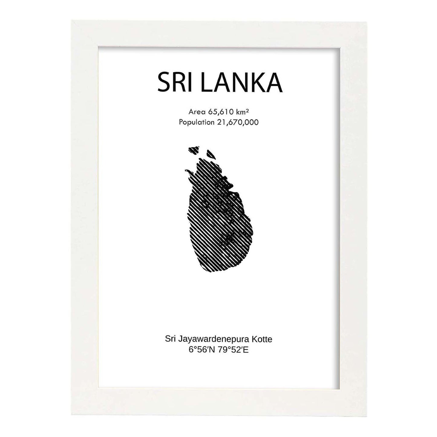 Poster de Sri Lanka. Láminas de paises y continentes del mundo.-Artwork-Nacnic-A3-Marco Blanco-Nacnic Estudio SL
