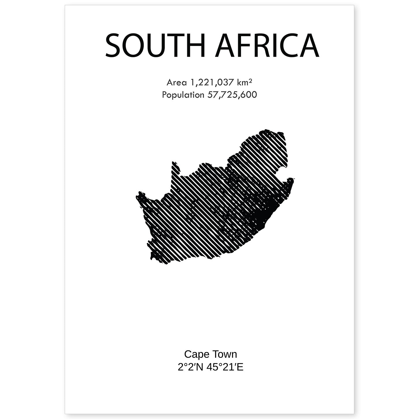 Poster de Sudáfrica. Láminas de paises y continentes del mundo.-Artwork-Nacnic-A4-Sin marco-Nacnic Estudio SL