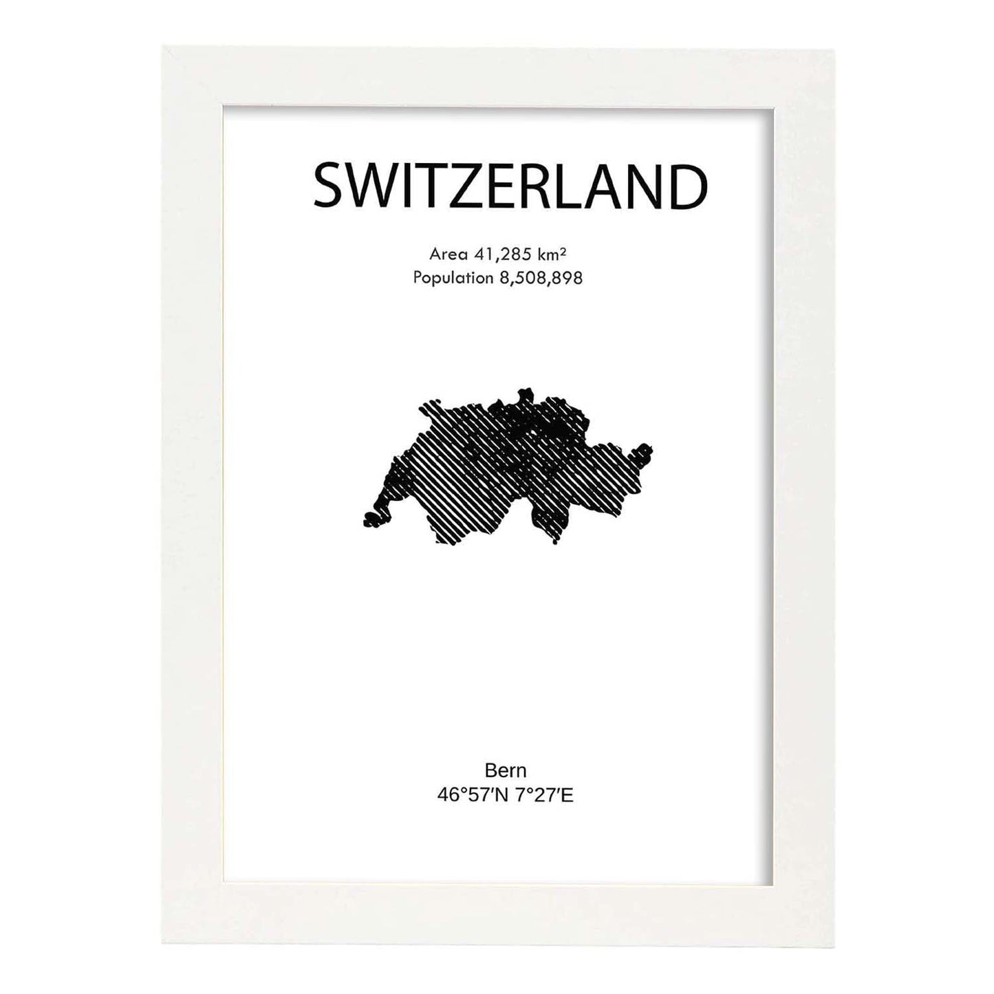 Poster de Suiza. Láminas de paises y continentes del mundo.-Artwork-Nacnic-A3-Marco Blanco-Nacnic Estudio SL