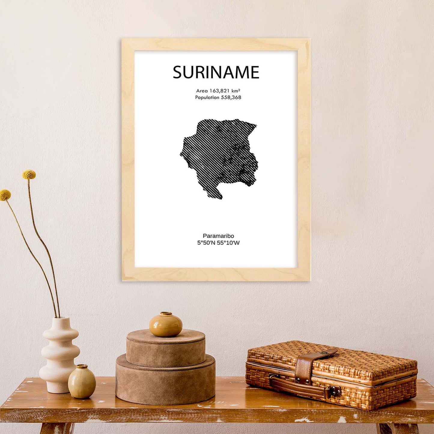 Poster de Surinam. Láminas de paises y continentes del mundo.-Artwork-Nacnic-Nacnic Estudio SL